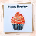 Handmade Cupcake Design: Quilling Card by VONDERLY | Eco-Friendly Birthday Greeting Card - Vonderly