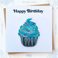 Handmade Cupcake Design: Quilling Card by VONDERLY | Eco-Friendly Birthday Greeting Card - Vonderly