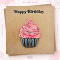 Handmade Cupcake Design: Quilling Card by VONDERLY | Eco-Friendly Birthday Greeting Card - Vonderly