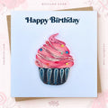 Handmade Cupcake Design: Quilling Card by VONDERLY | Eco-Friendly Birthday Greeting Card - Vonderly