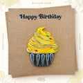 Handmade Cupcake Design: Quilling Card by VONDERLY | Eco-Friendly Birthday Greeting Card - Vonderly